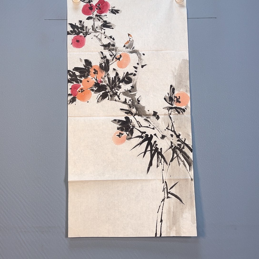 国画363 花红艳绿色如玉色