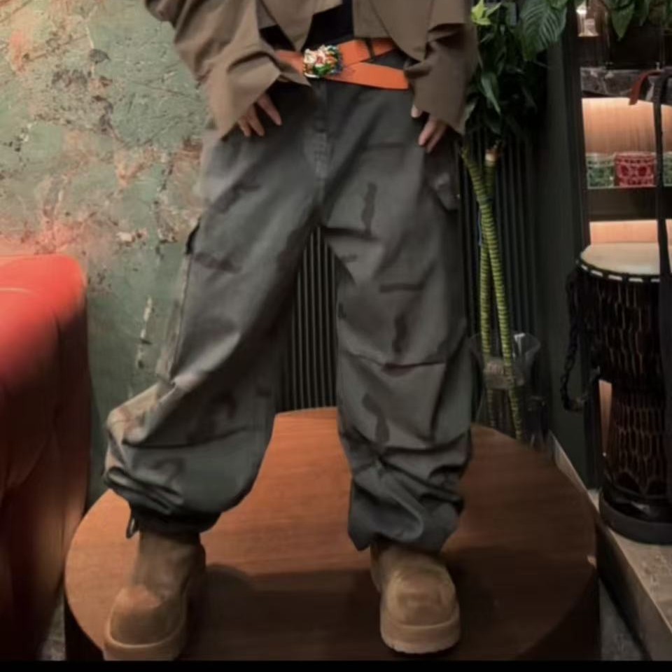 早春款做旧个性可调节工装裤