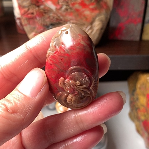 昌化石昌化鸡血石挂件