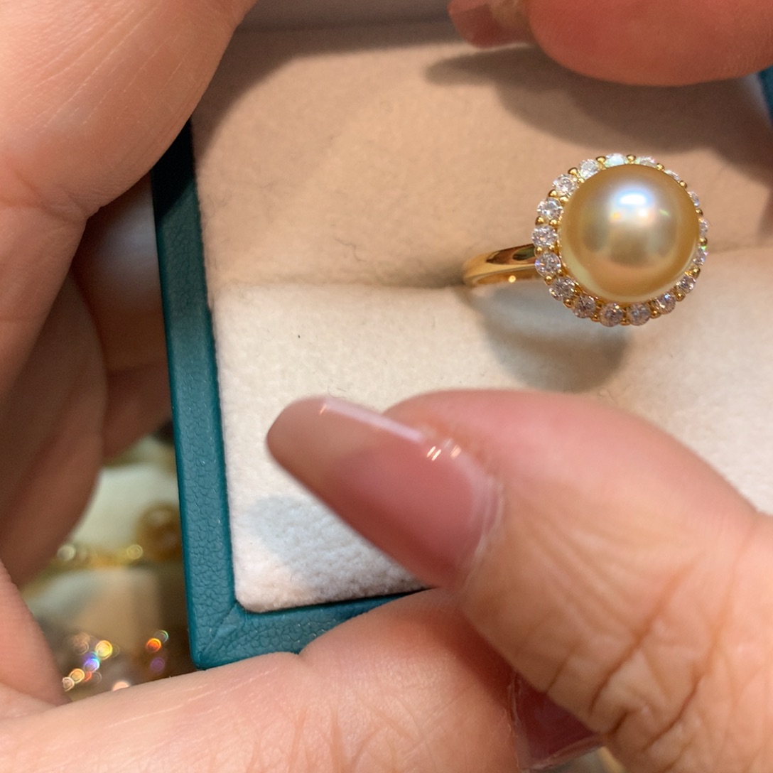 海水珍珠戒指银S925镶嵌