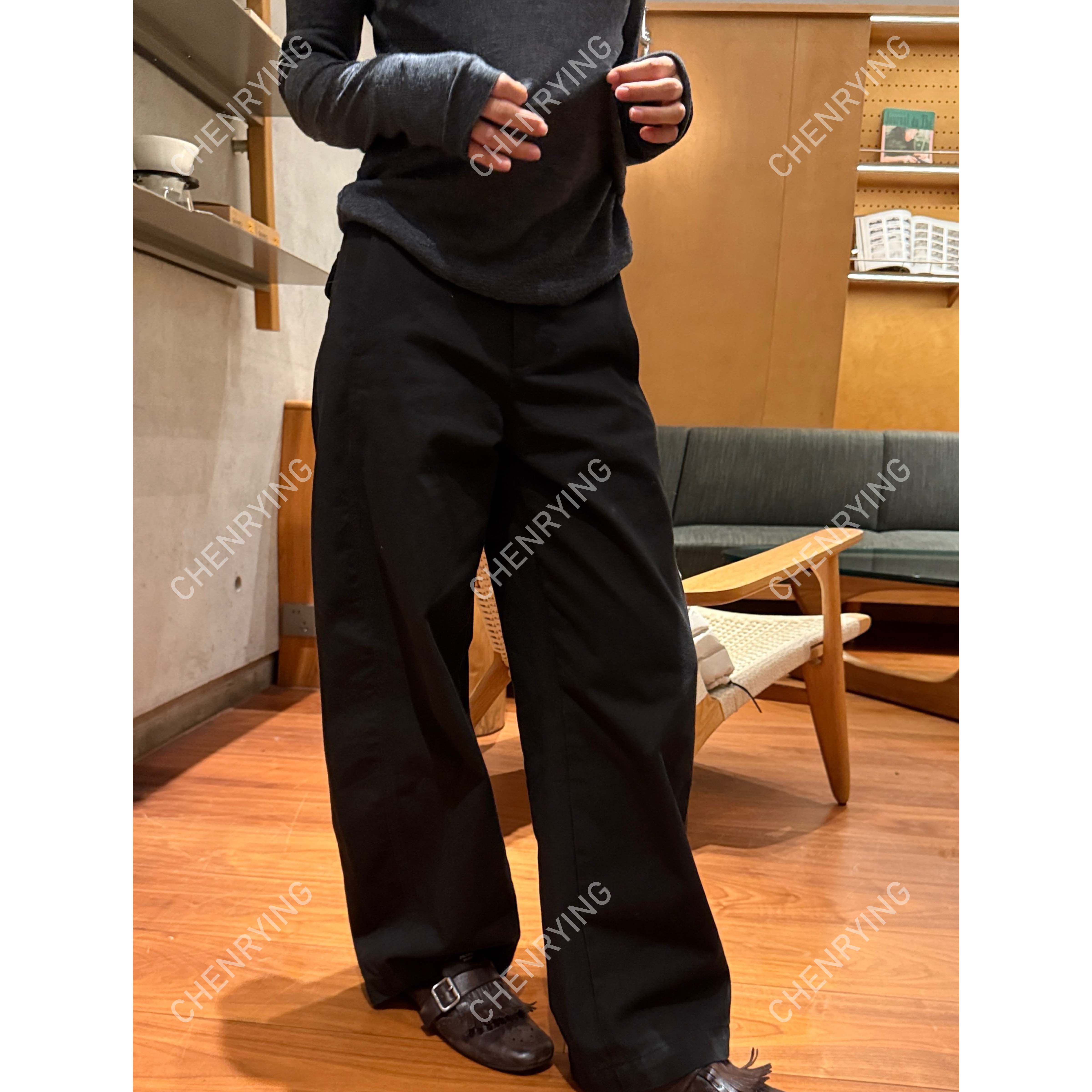 J.JOEY "100棉"经典黑色休闲宽松直筒牛仔裤 C50803