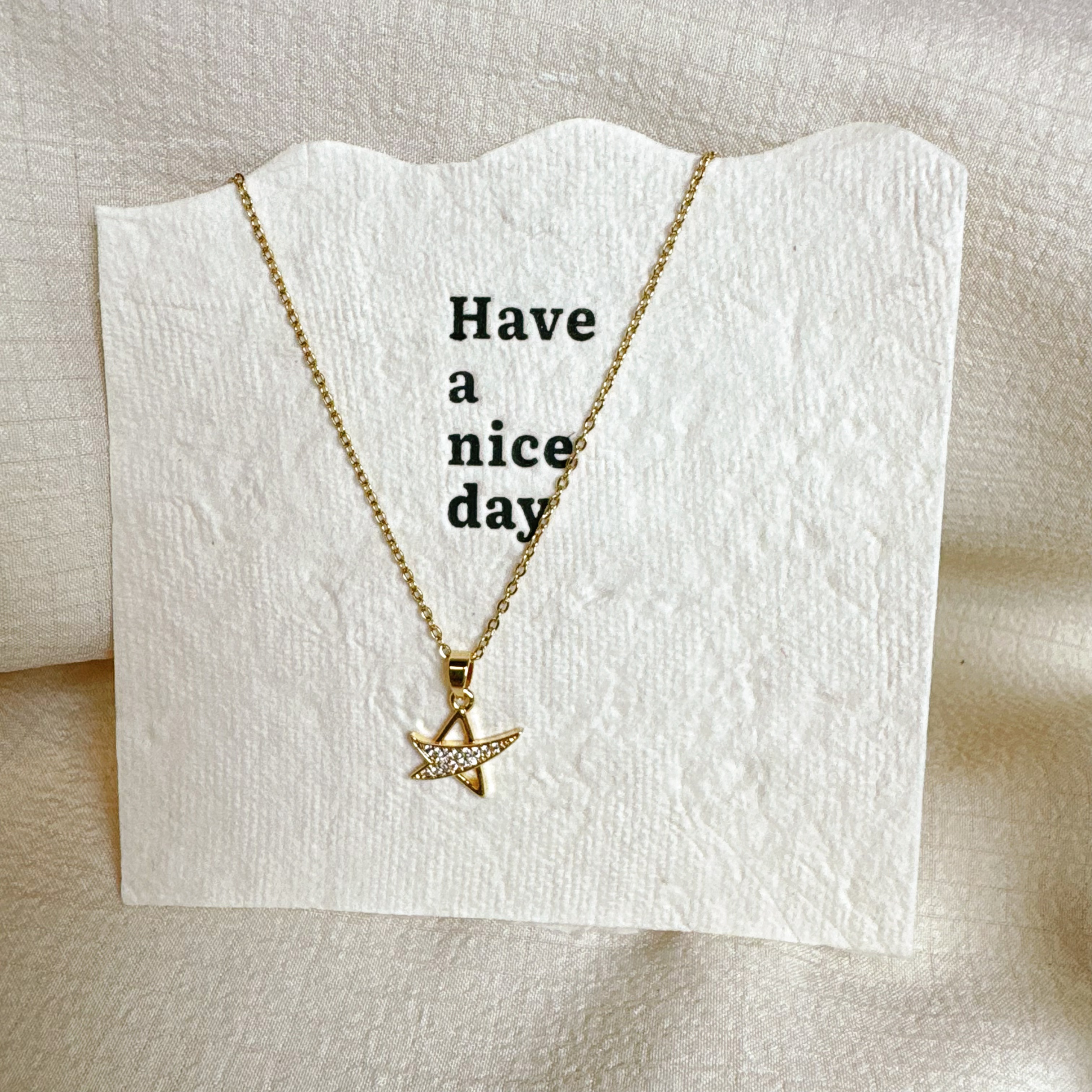 钛钢锆石项链 网络热销 不规则五角星 锆石吊坠 镶钻女士项链