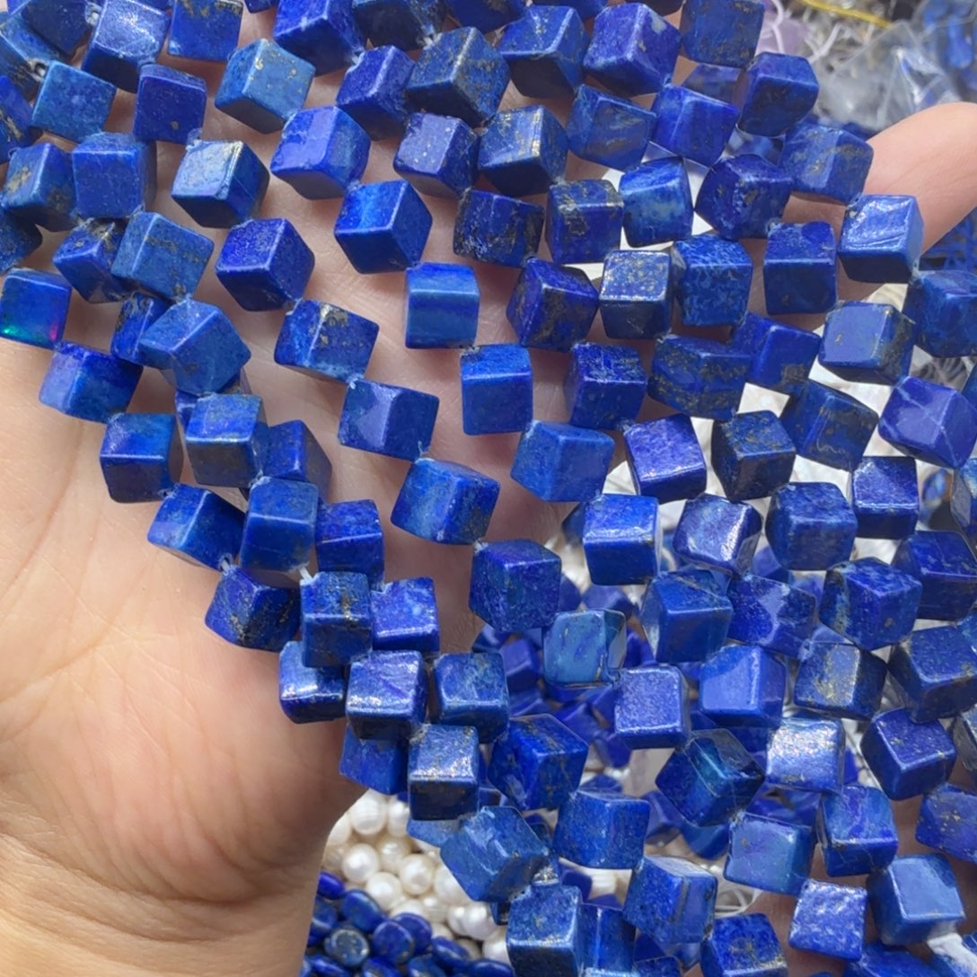 水晶珠宝半成品未镶嵌卡5青金对角一条