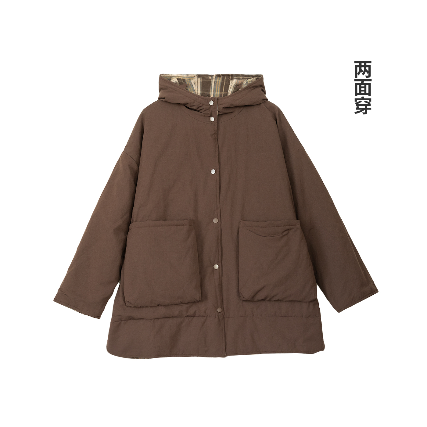 【麻念】衣长77 秋冬夹棉保暖加厚舒适宽松百搭棉服D251622