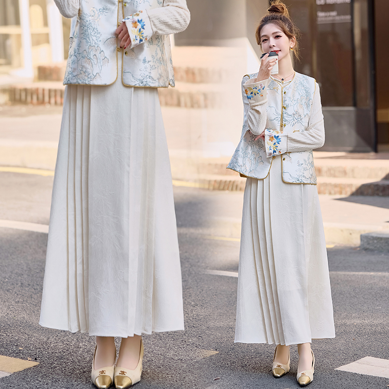 半身裙气质复古古风中式中国风民族风马甲汉元素春秋日常裙子