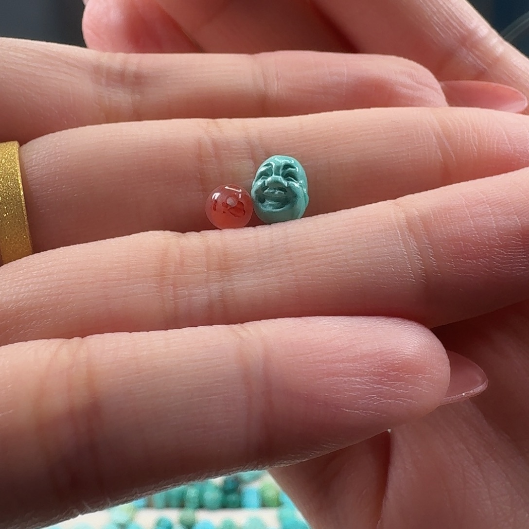 南红玛瑙未镶嵌吊坠(不含链)弥勒佛头