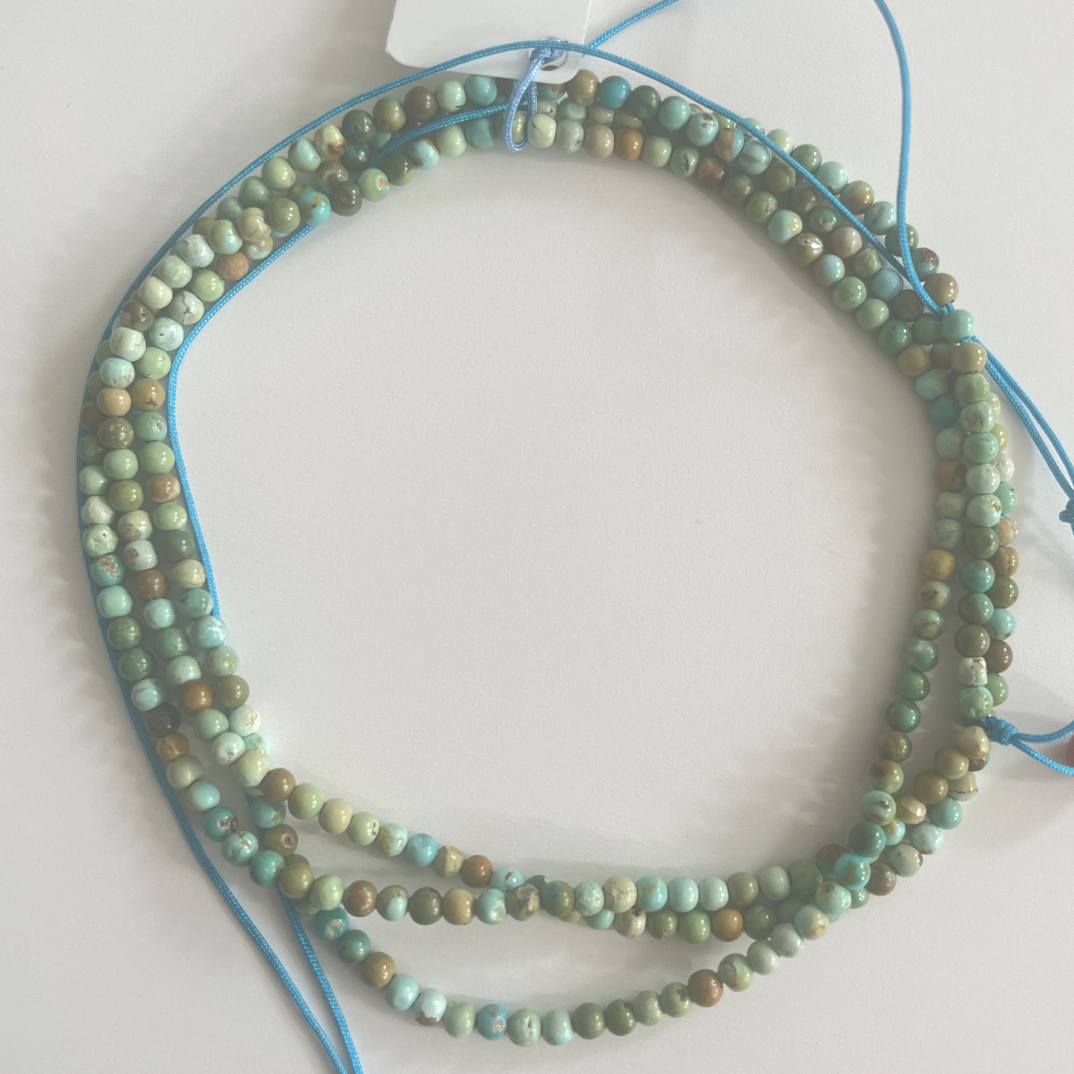 天然原矿绿松石多宝米链2.5mm