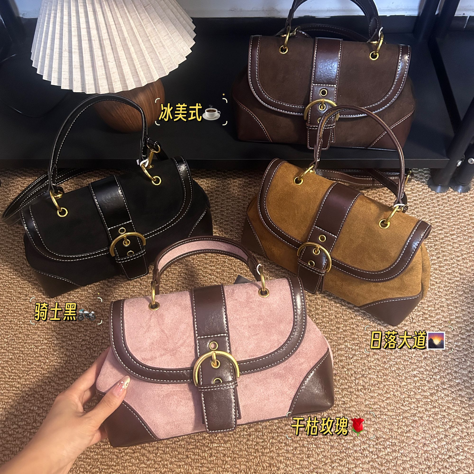 手提包包女款爆款2025新款秋冬复古时尚波士顿包百搭通勤斜挎包