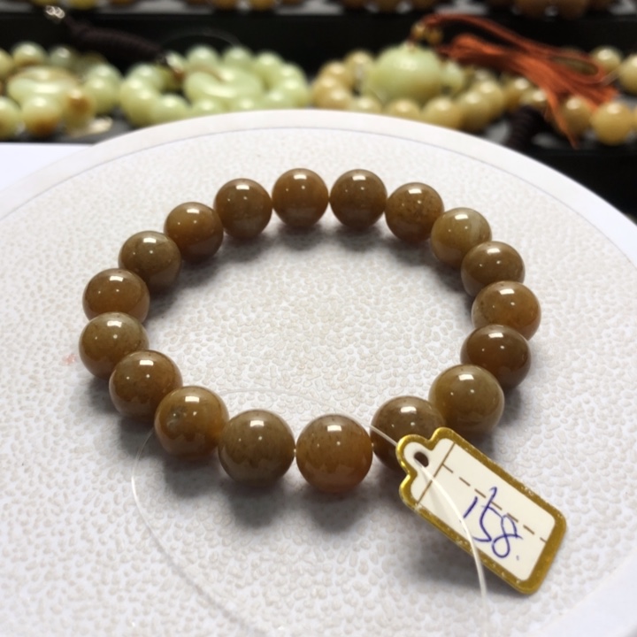 和田玉手串未镶嵌卡10