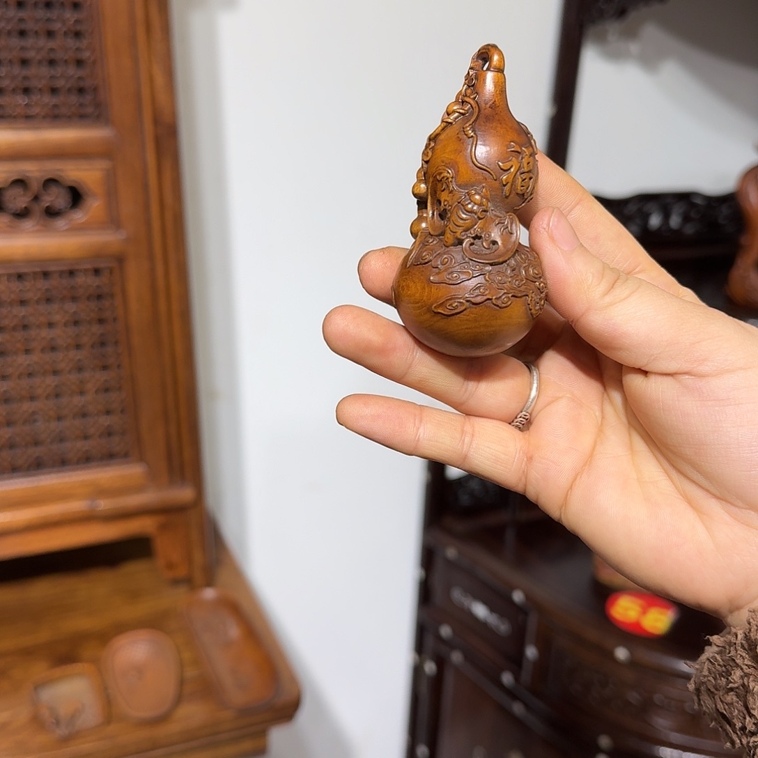 图***海木复古装饰摆件手把件长8厘米