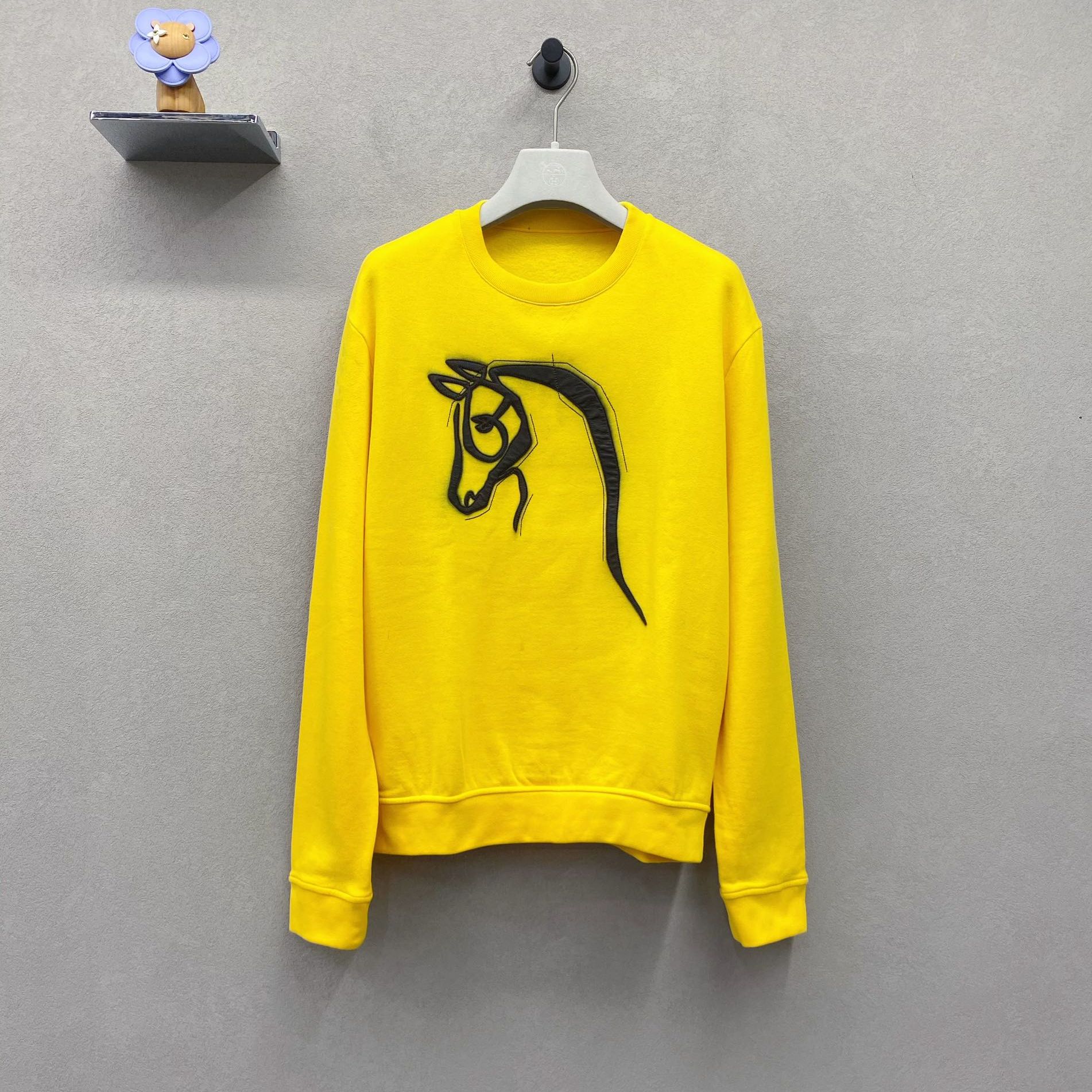 99新 Hermes/爱马仕 柠檬黄色卫衣 时尚百搭/尺码XXL/VH008681