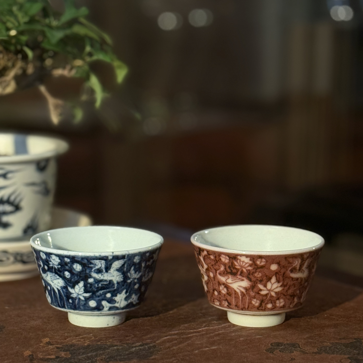 知否｜甄选景德镇陶瓷二号釉元青花幽蓝溪堂一路连科撒蓝马蹄杯