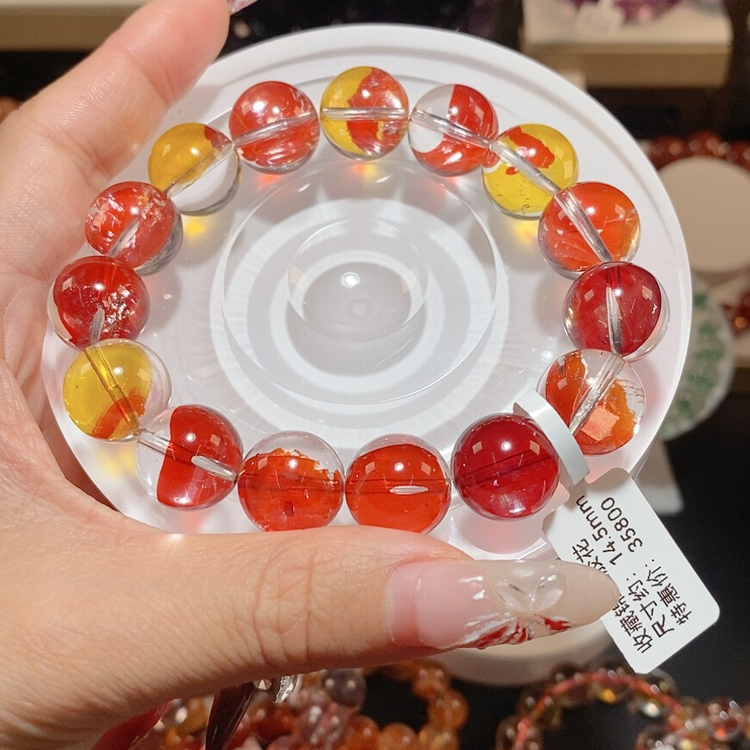 水晶手链未镶嵌锦鲤胶花