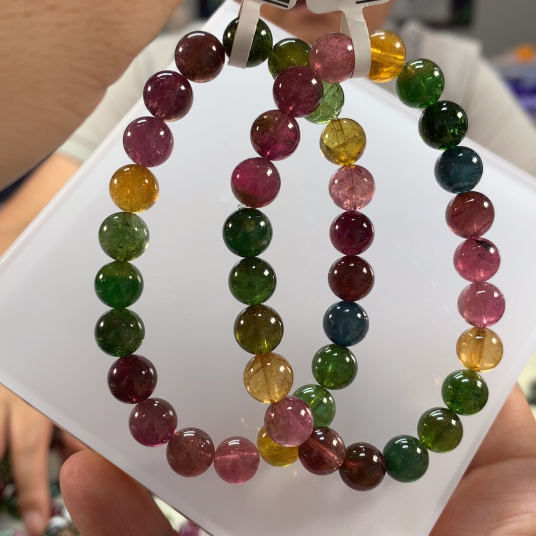 未镶嵌手链碧玺多样性发其一条8.6左右