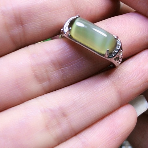 和田玉银S925镶嵌戒指