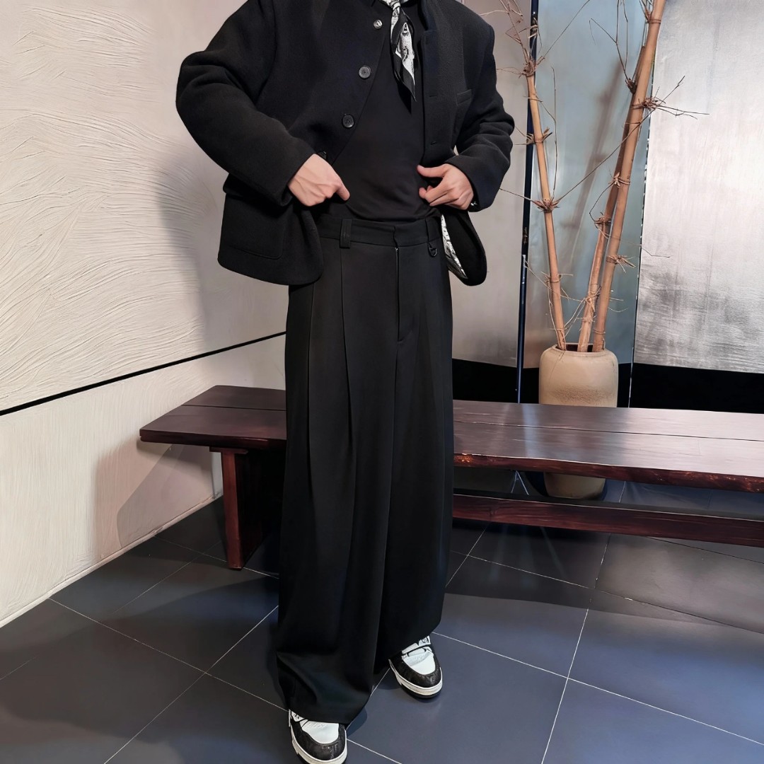 【叶胆大】贵替升级版！王嘉尔ACCEPTANCE奢华50%羊毛天丝西裤长裤