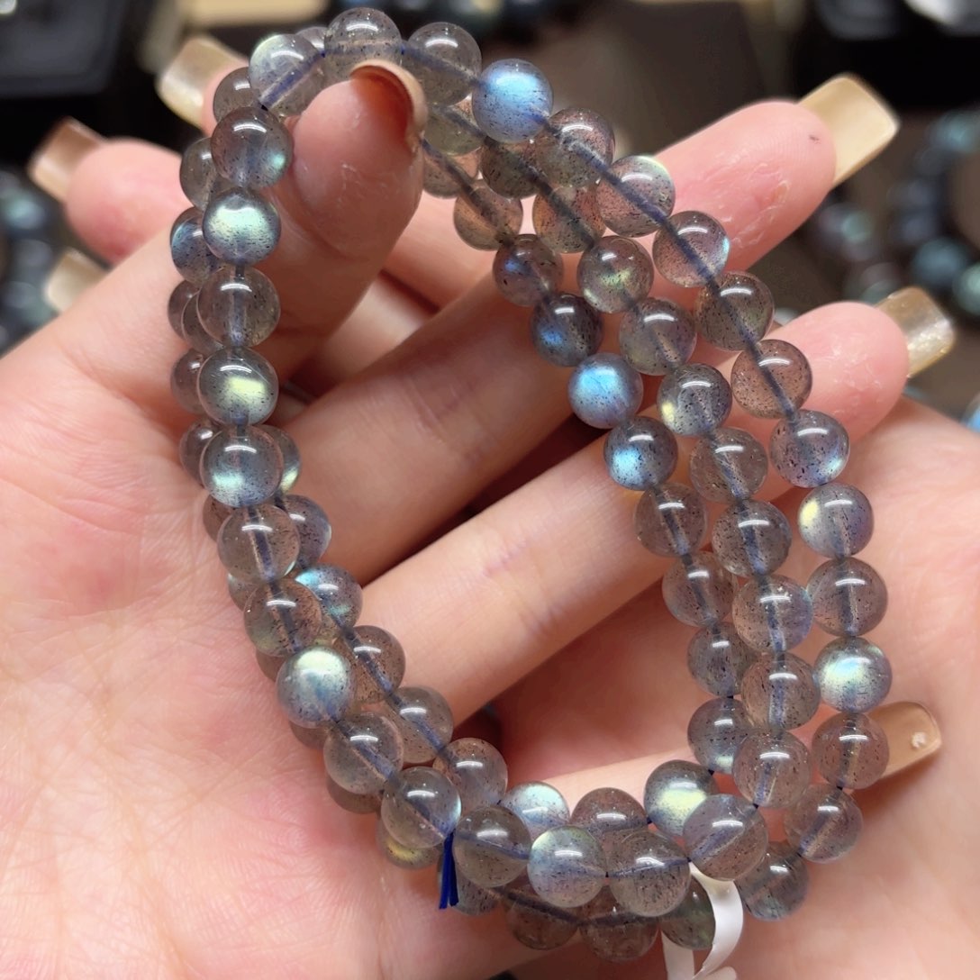 未镶嵌手链长石6.7mm左右