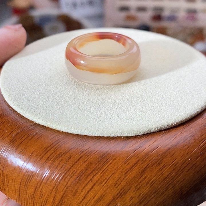 玛瑙/玉髓未镶嵌戒指A 34不退换港16内径17.7