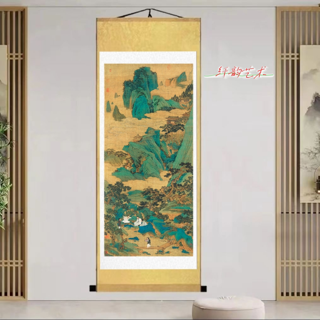 《桃源仙境图》明·仇英180*72CM 竖幅高清复刻国画