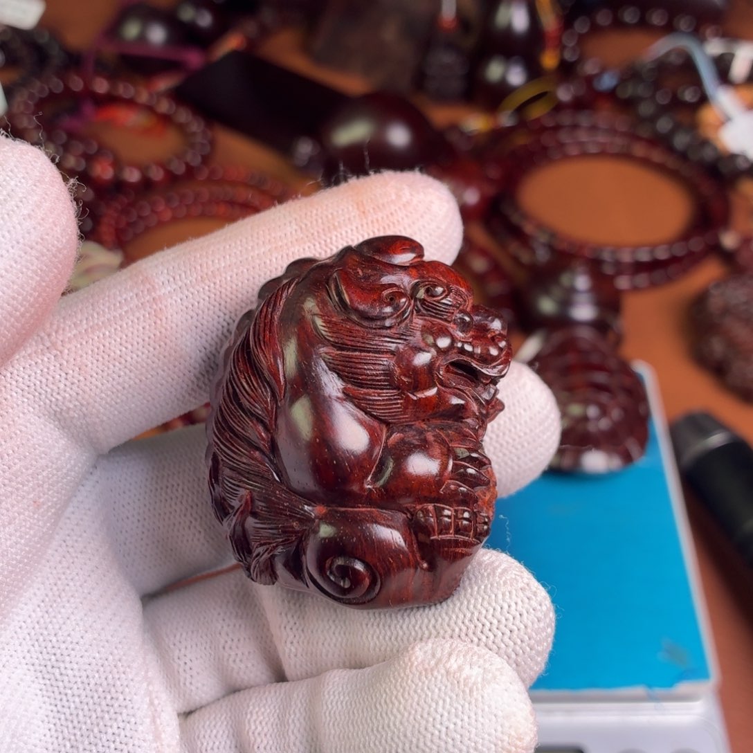 改***变手串/手链小叶紫檀貔貅抱球