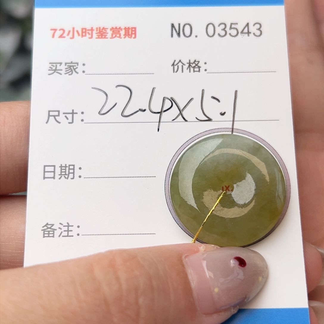 翡翠颈饰未镶嵌平安扣3543