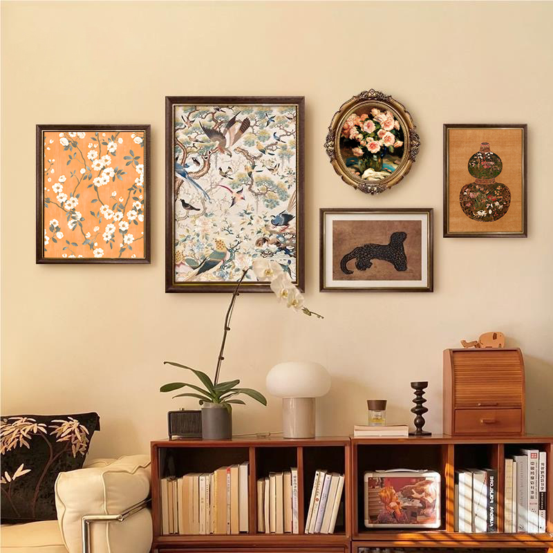 SY01餐厅不规则壁画中国风客厅装饰沙发背景墙风法式组合挂画