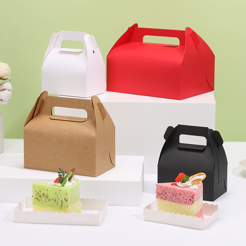 西点切件蛋糕打包盒3角慕斯包装盒古早蛋糕盒一次性手提盒