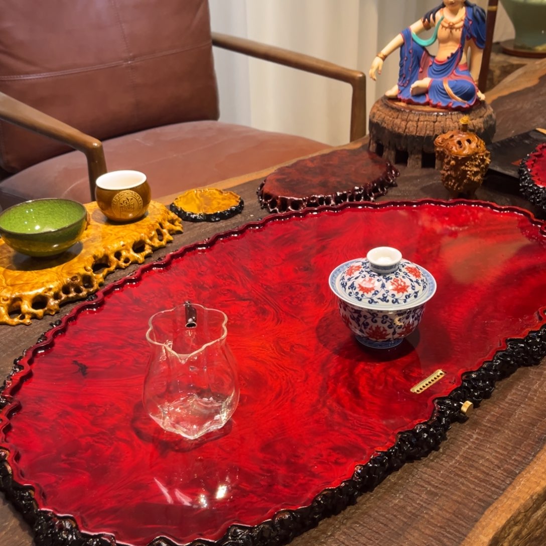 馨***景黄金樟茶盘加底座来啊啦啦啦啦