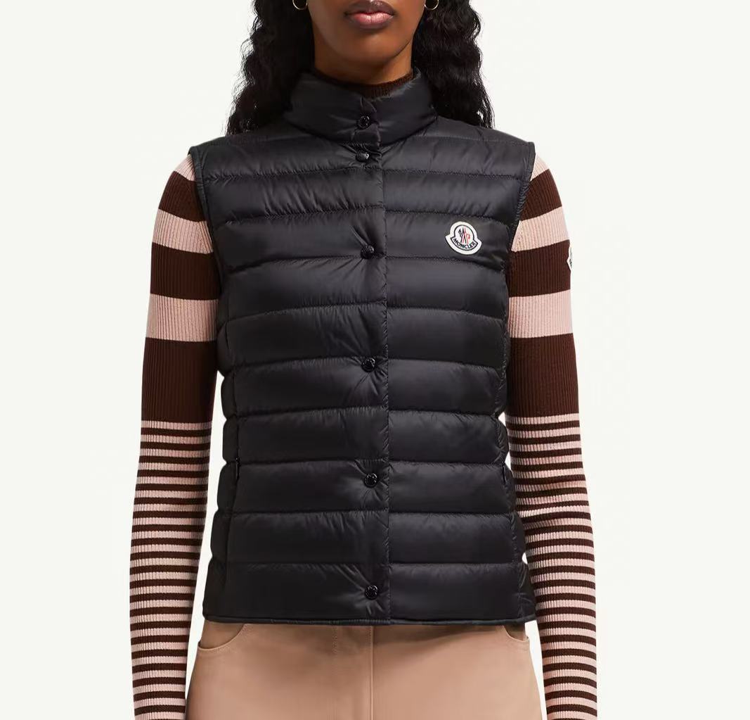 未使用 MONCLER 盟可睐蒙口/GG/女士黑色马甲羽绒服LIANE  