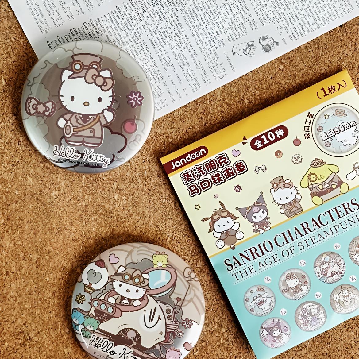 简动文创正版授权三丽鸥（蒸汽朋克趴趴/游玩/乐园系列）马口铁徽章