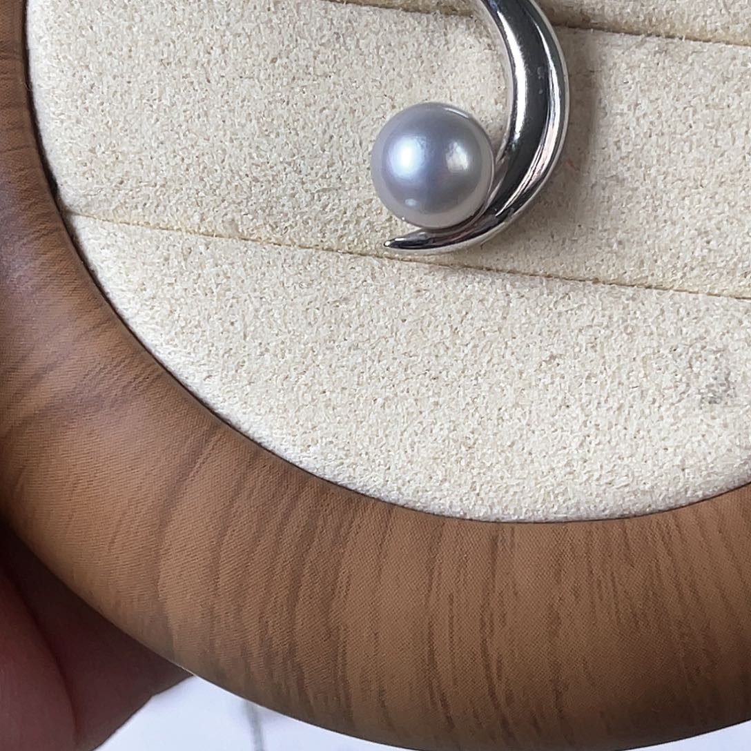 吊坠(不含链)银S925镶嵌淡水珍珠