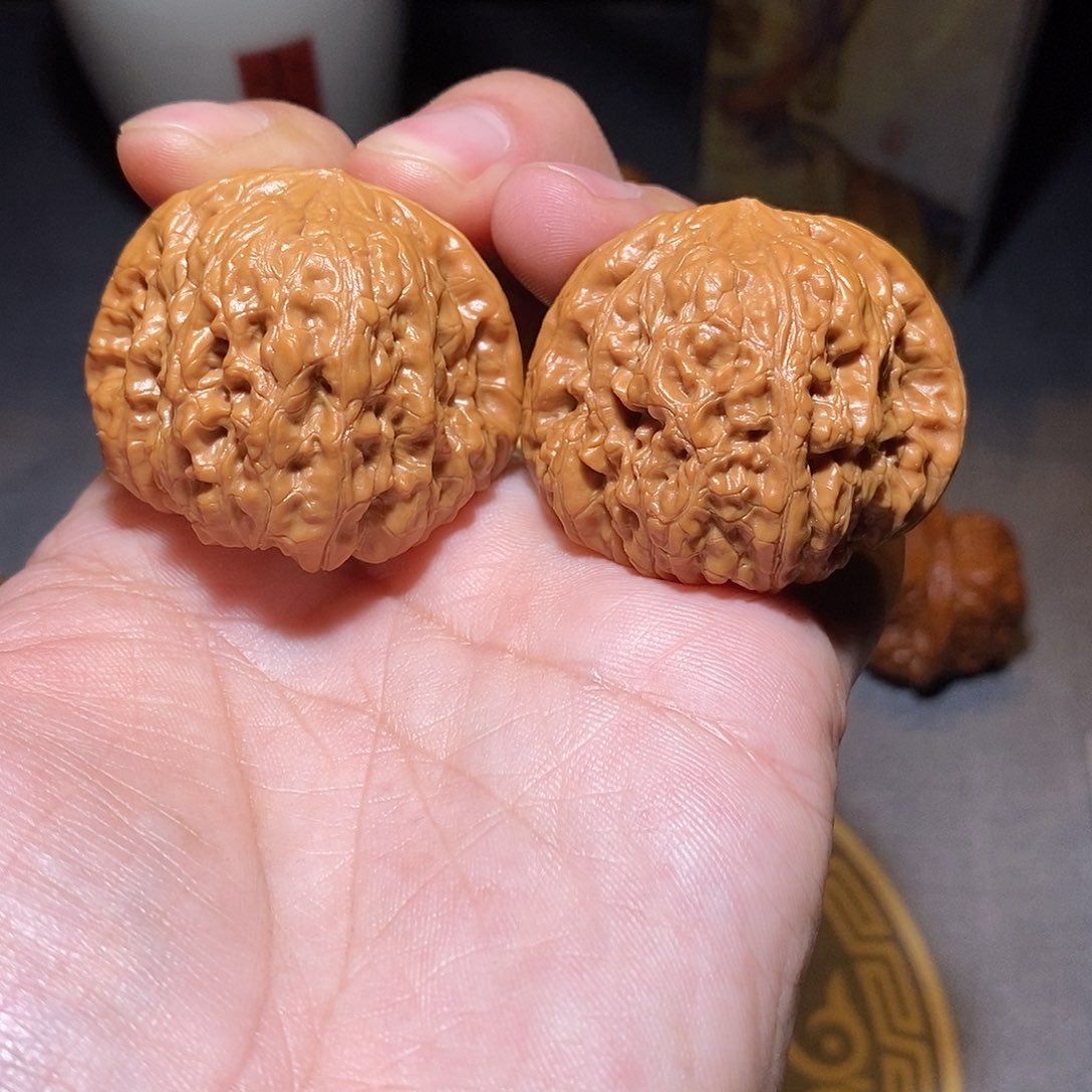 文玩核桃把件全品无修41尺平谷凹底