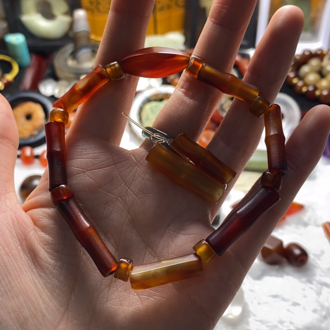 玛瑙/玉髓手链合金达*