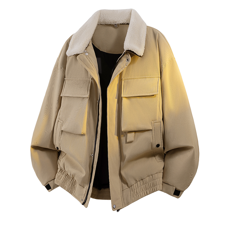 羽绒服秋冬保暖工装风厚款加厚翻领男士大码时尚短款休闲羽绒服