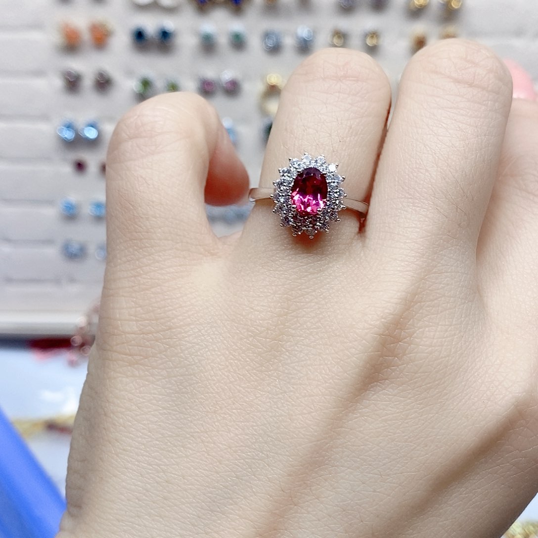 托帕石戒指银S925镶嵌