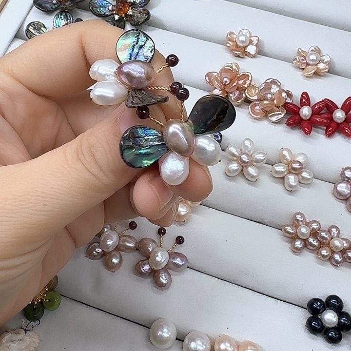 淡水珍珠发饰银S925镶嵌