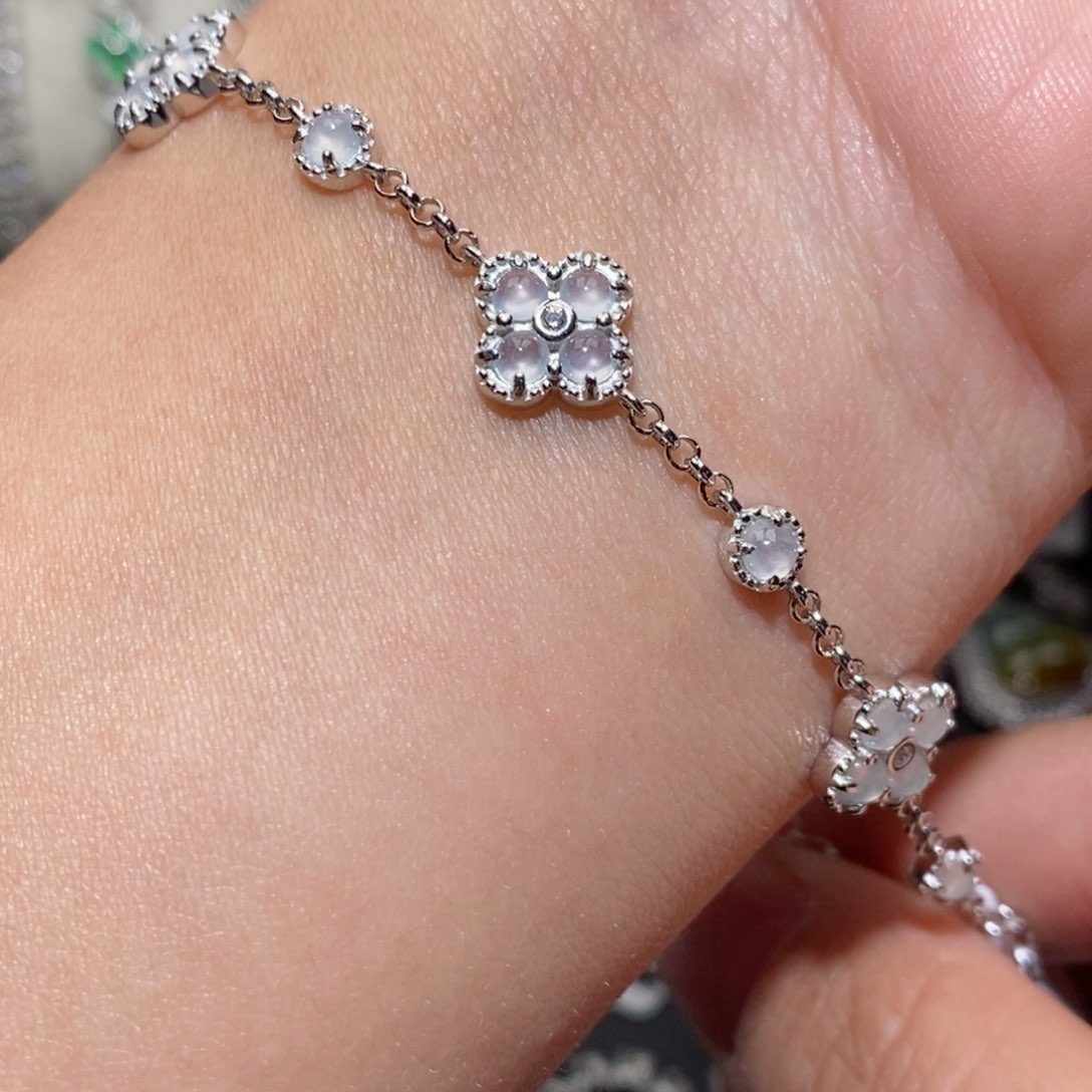 翡翠手链银S925镶嵌b j k l