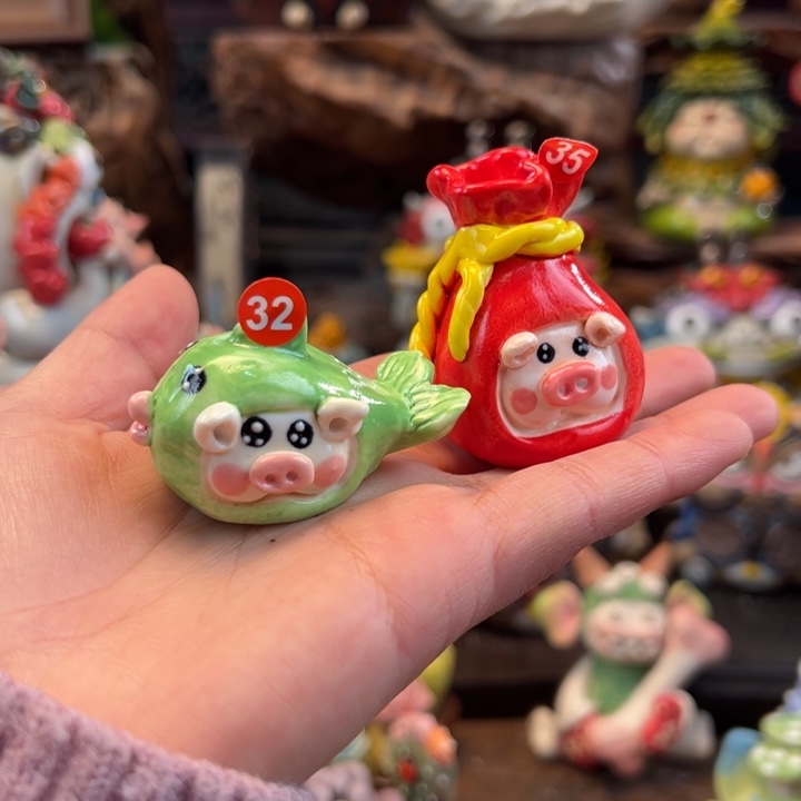 C****陶摆件小镇青花每日有新品