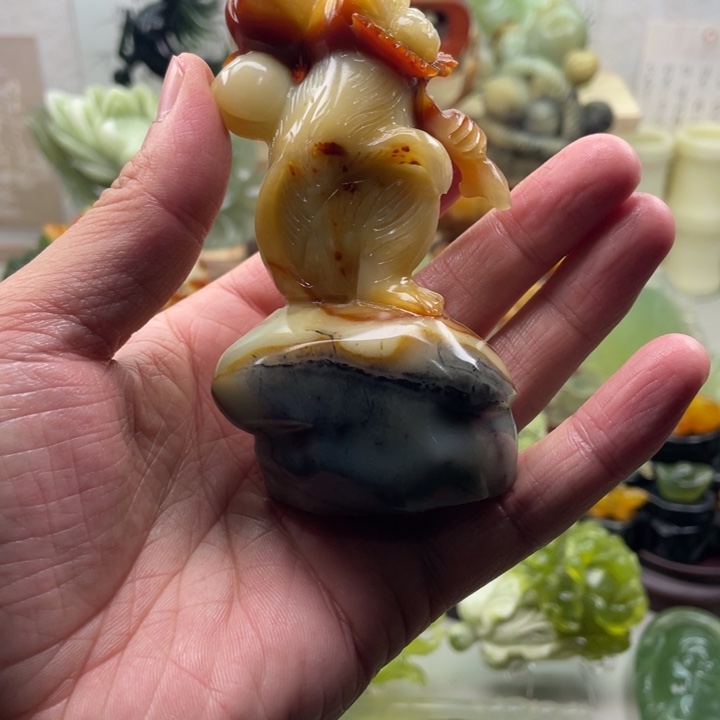 蛇纹石玉未镶嵌四大名玉手把