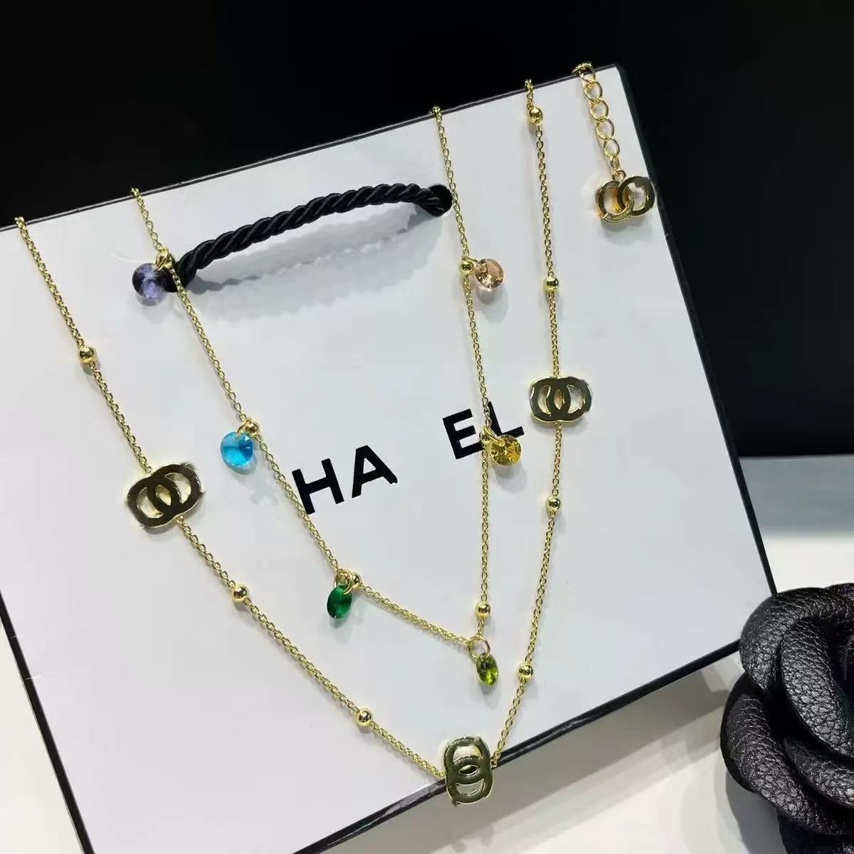 铜合金珐琅项链 时尚轻奢风21cm(含)-50cm(含)链条气质项链饰品