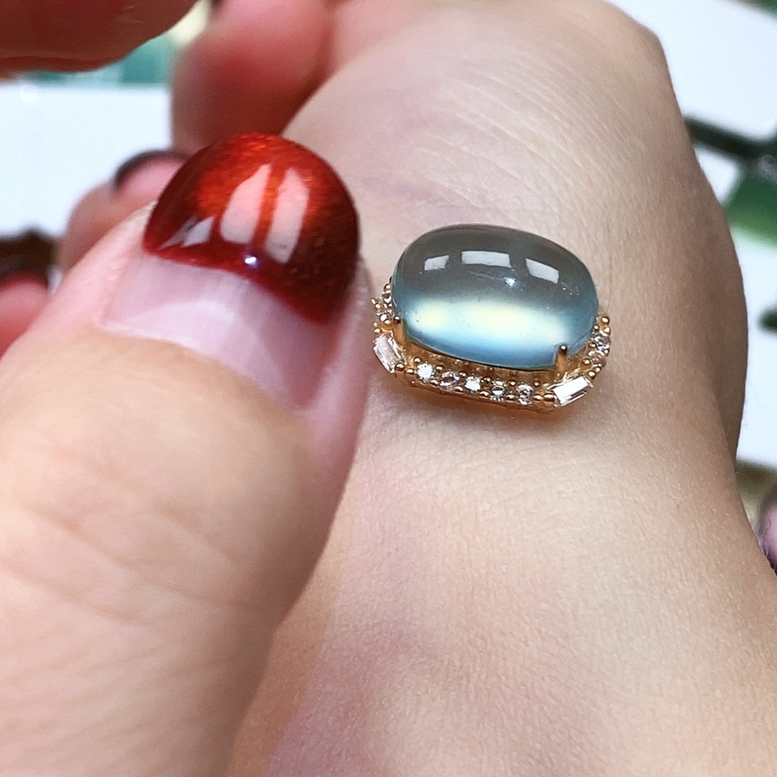 嘻***哈蛇纹石玉银S925镶嵌吊坠