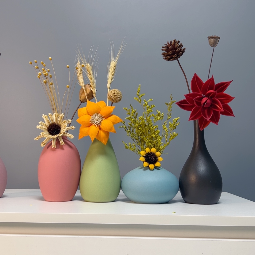 陶瓷花瓶景德镇手作陶瓷花瓶摆件无孔