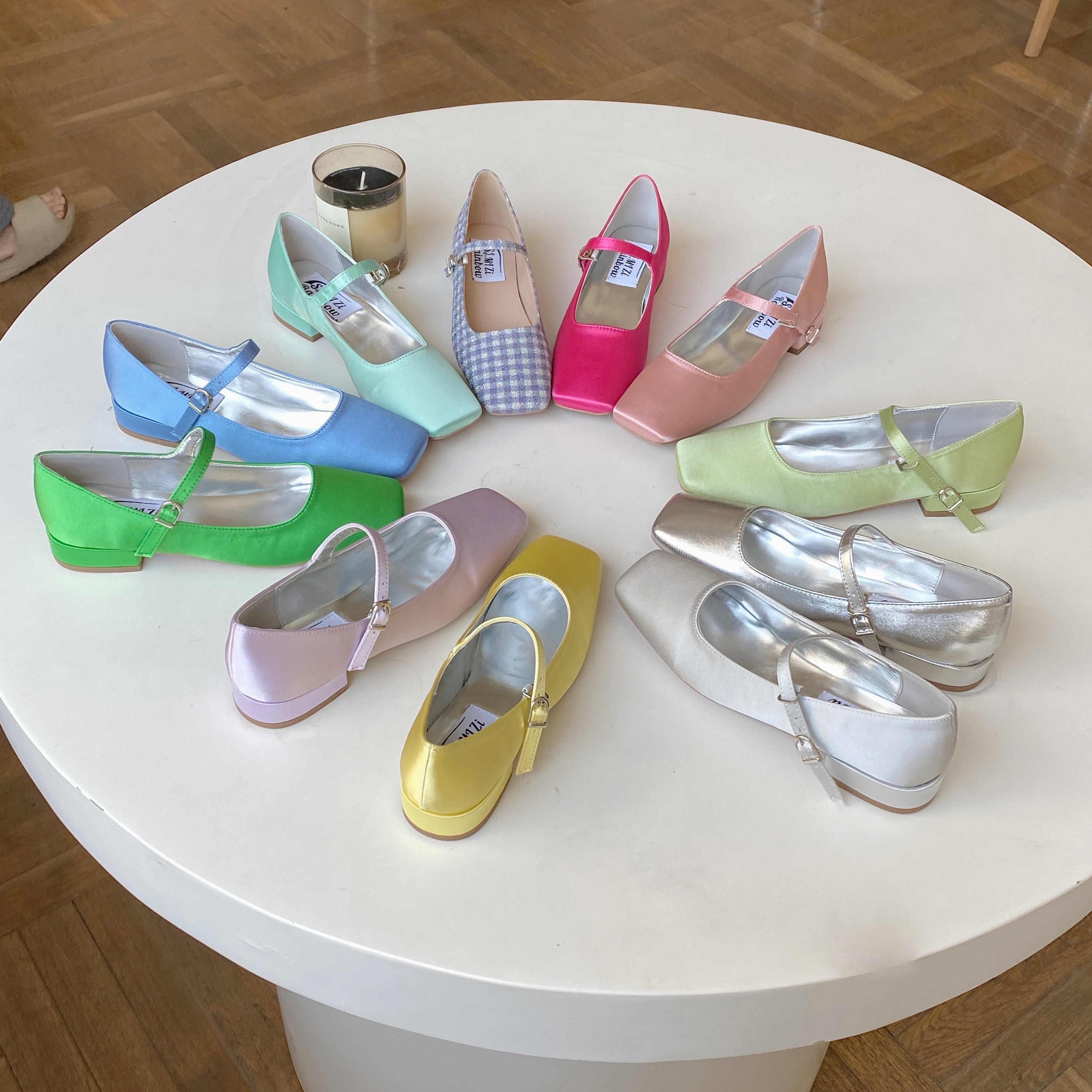 J 0319-1 法式小众方头粗跟玛丽珍鞋新款复古一字扣带时髦单鞋女