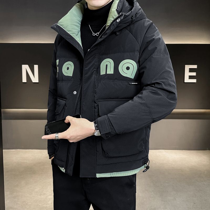 8077加厚防寒服冬季新款连帽外套男士潮牌保暖夹克青年宽松上衣