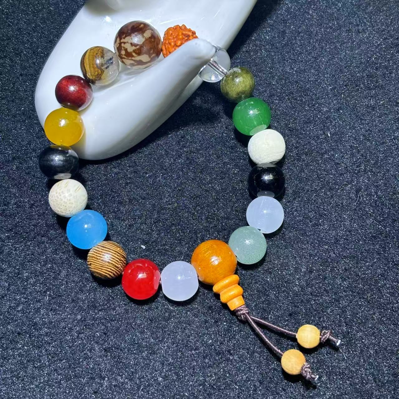 S6107【任会长珠宝】多宝满汉全席七彩十八籽菩提手串-送礼佳品