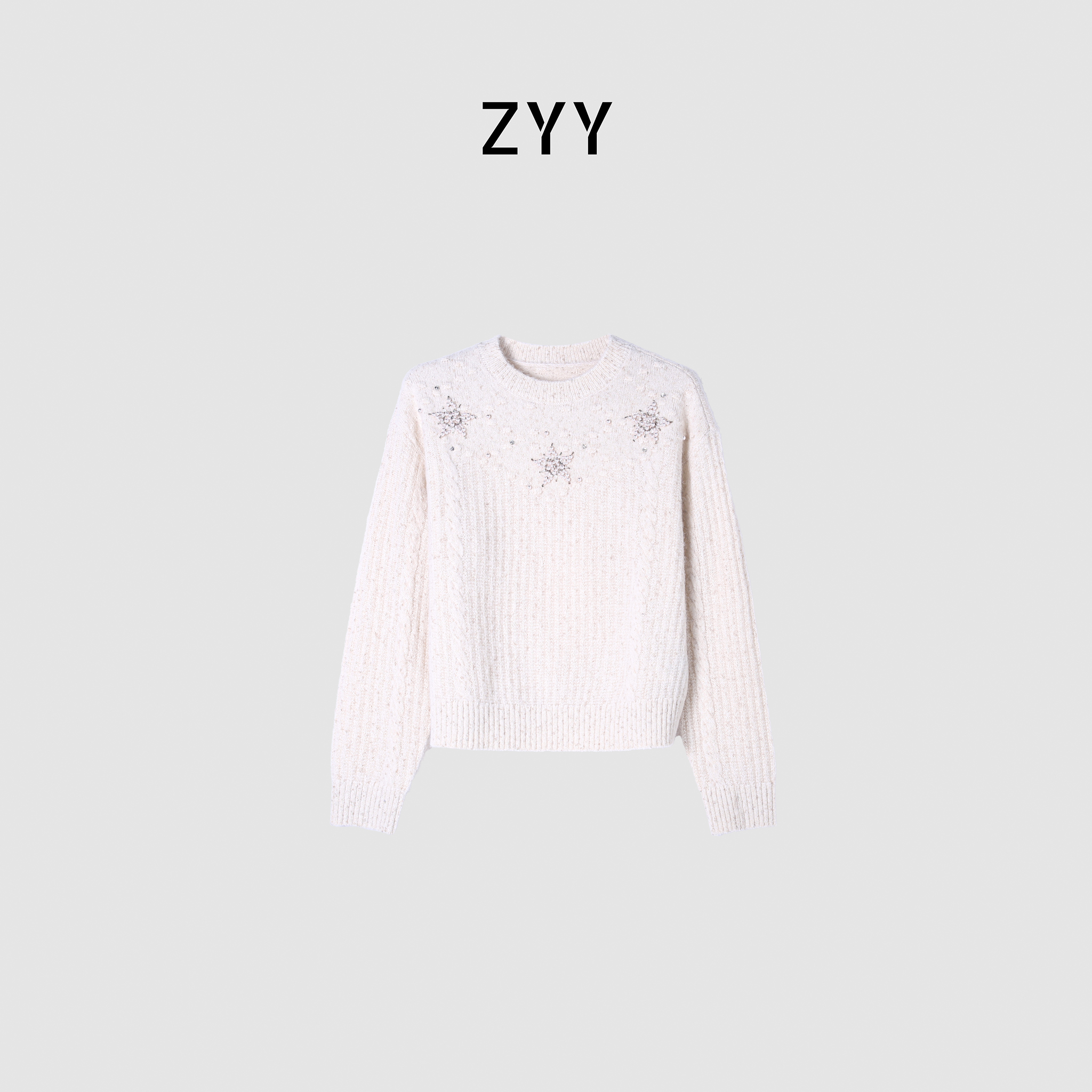 ZYY【甜心婉笑】2025/S厚款千金风加厚宽松圆领针织上衣X25DMY06146