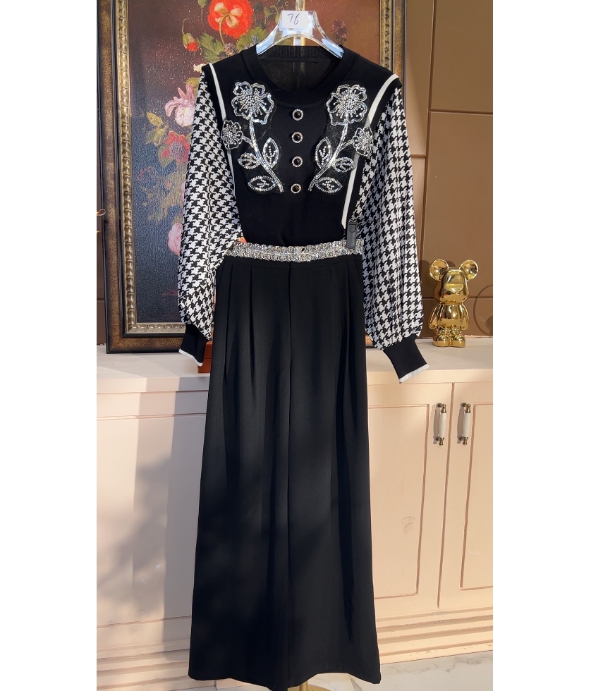 芙娜妮轻奢2025新款小众设计气质显瘦名媛女装两件套 F2510830