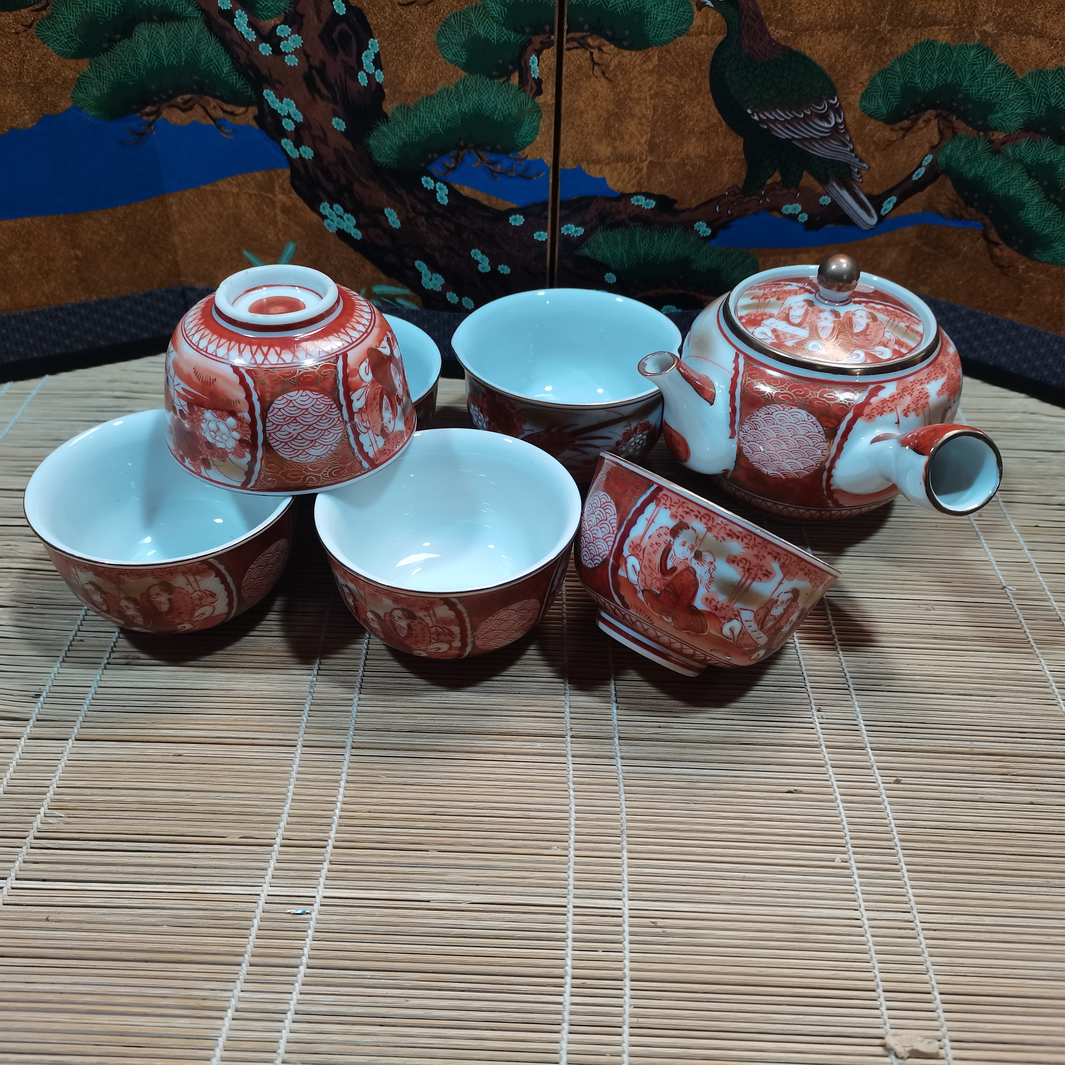 50号九谷庄三精美茶道具家用陶瓷