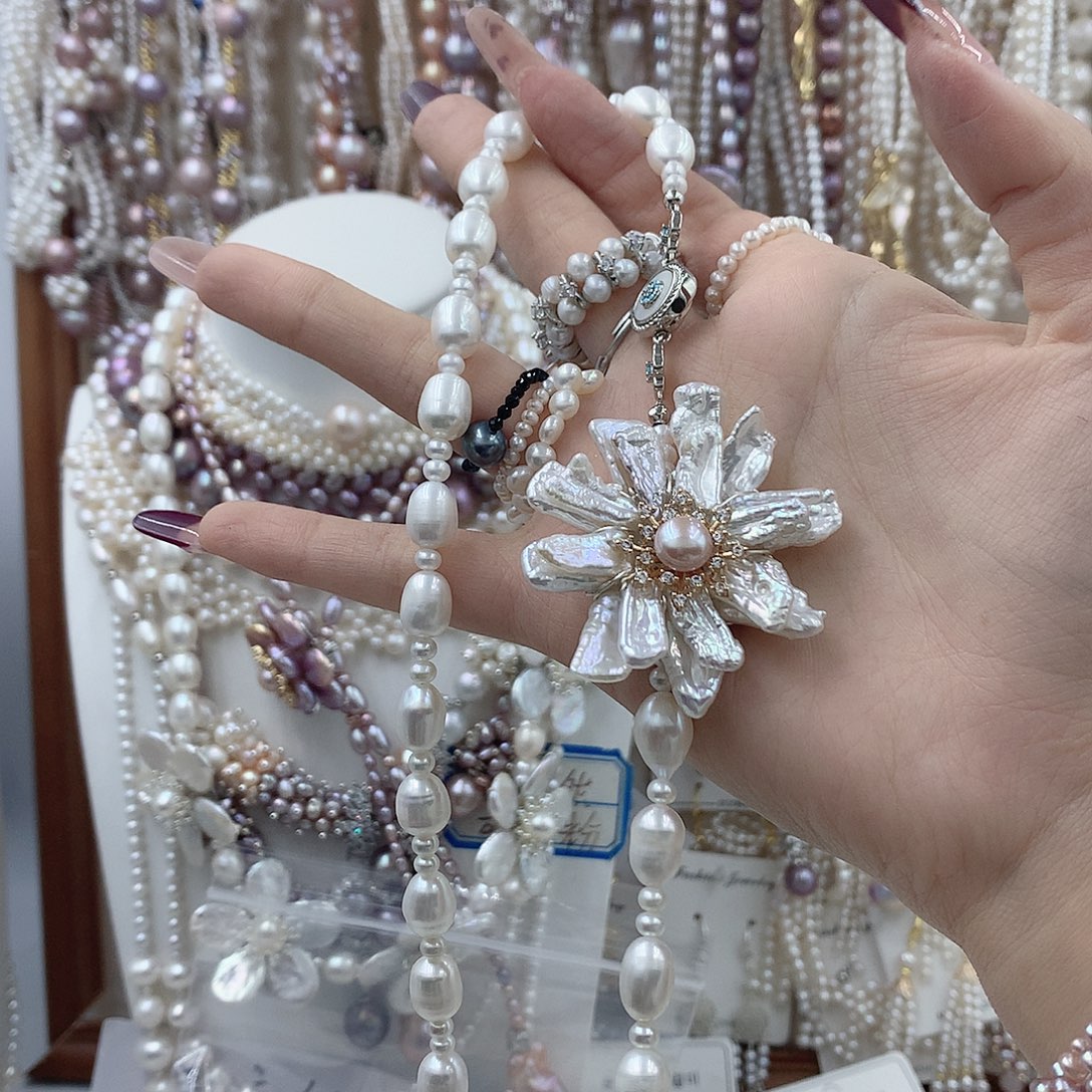 水***…耳饰淡水珍珠银S925镶嵌