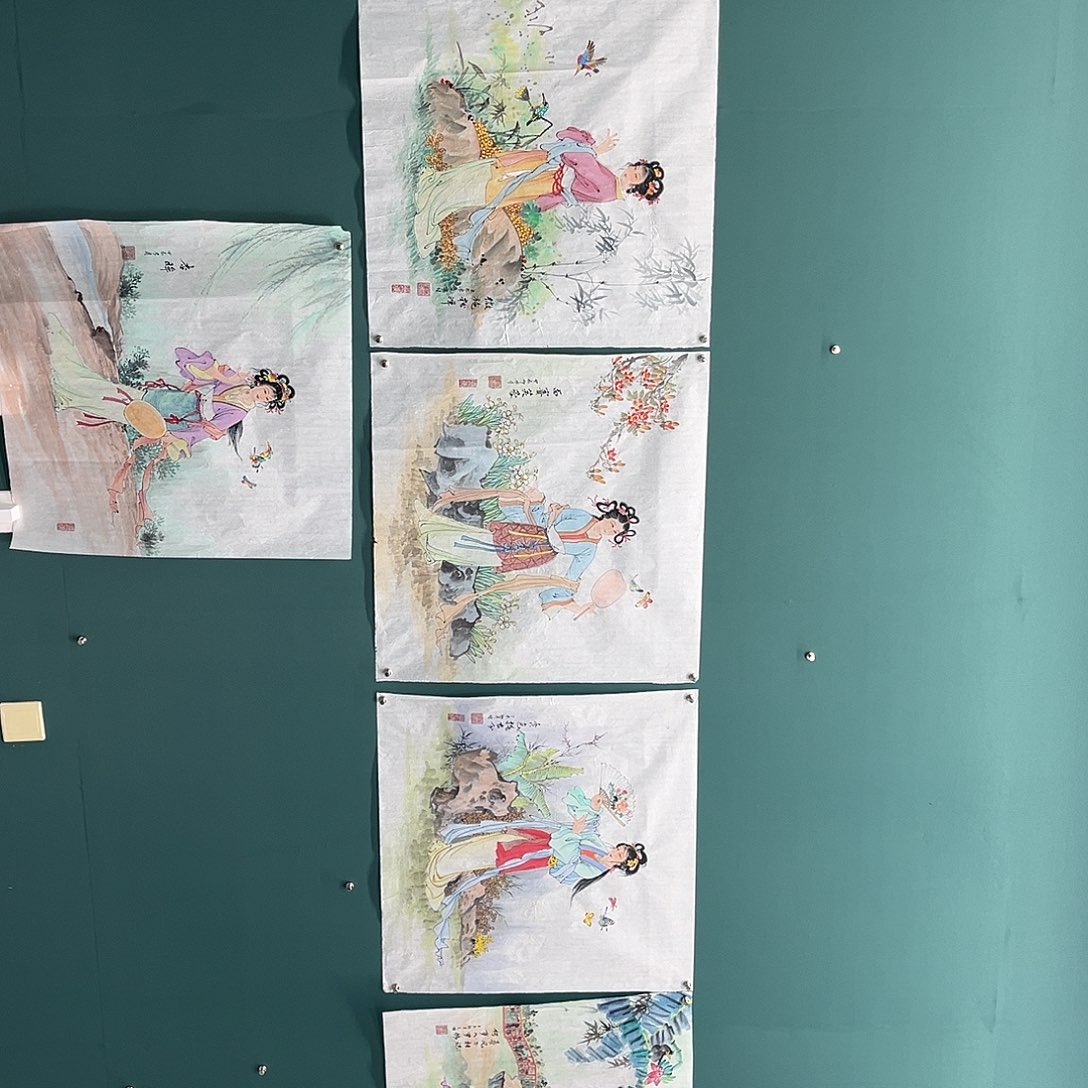 西***雪国画艺术家真人手绘